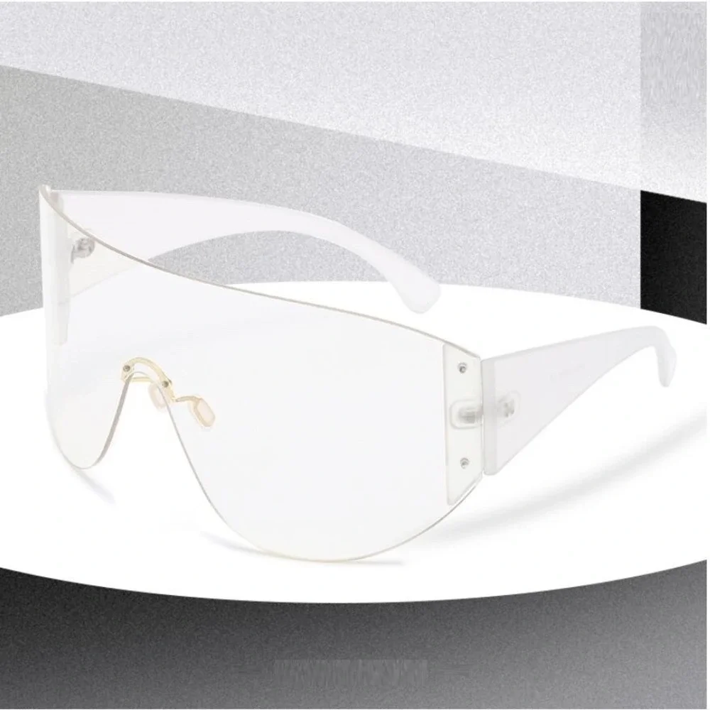 Shield Sunglasses Visor Clear Lens Futuristic Sporty Fashion Sunglasses Festival